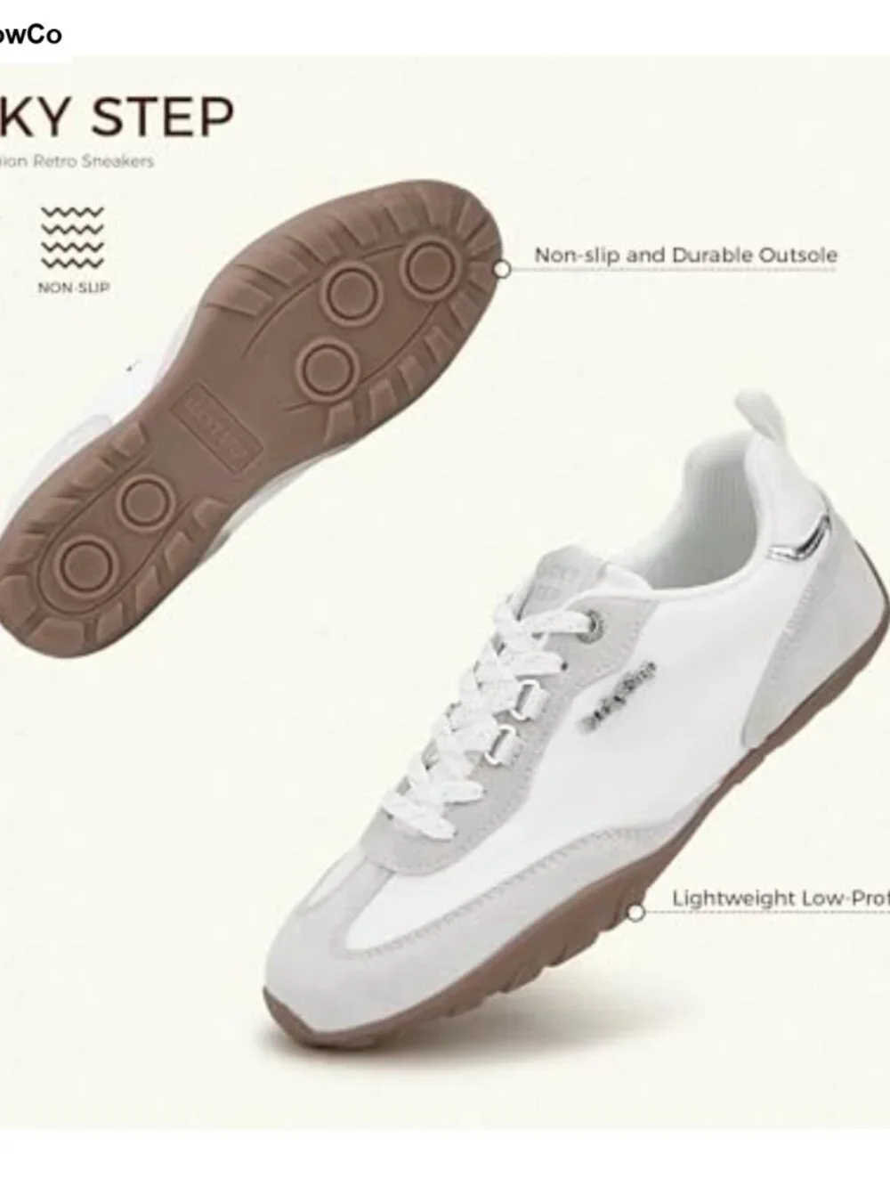 Women's Retro Fashion Sneakers Lightweight Non Slip Casual Lace Up